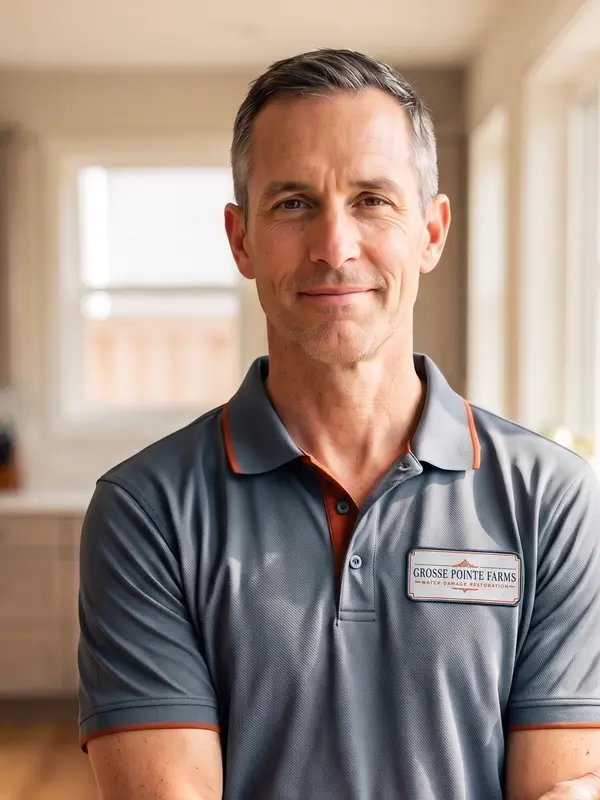 A restoration technician in the company uniform